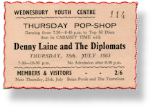 Denny Laine and The Diplomats Ticket - Wednesbury Youth Centre